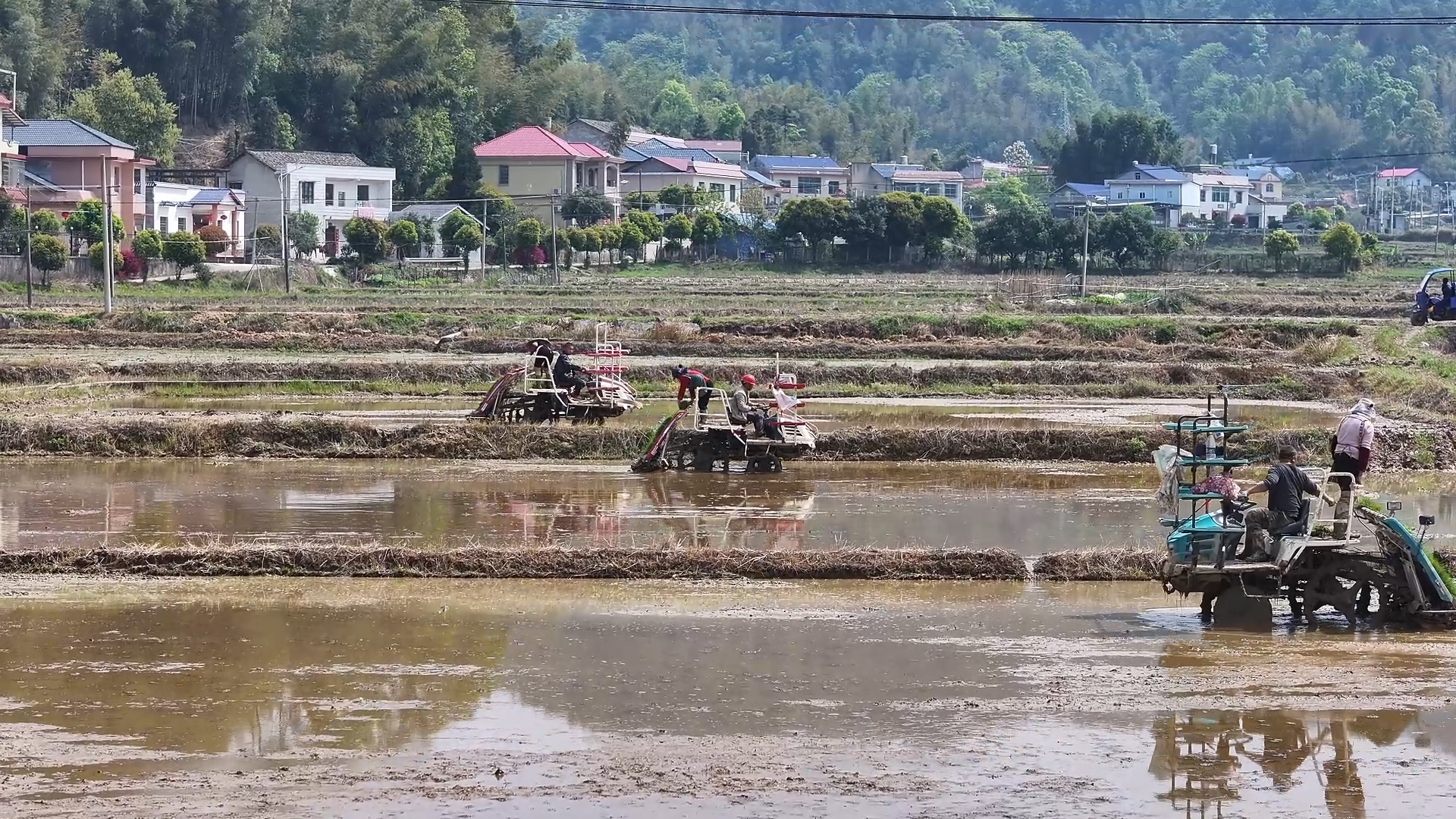 湘鄉市：早稻插秧鋪開 智能農機助力 